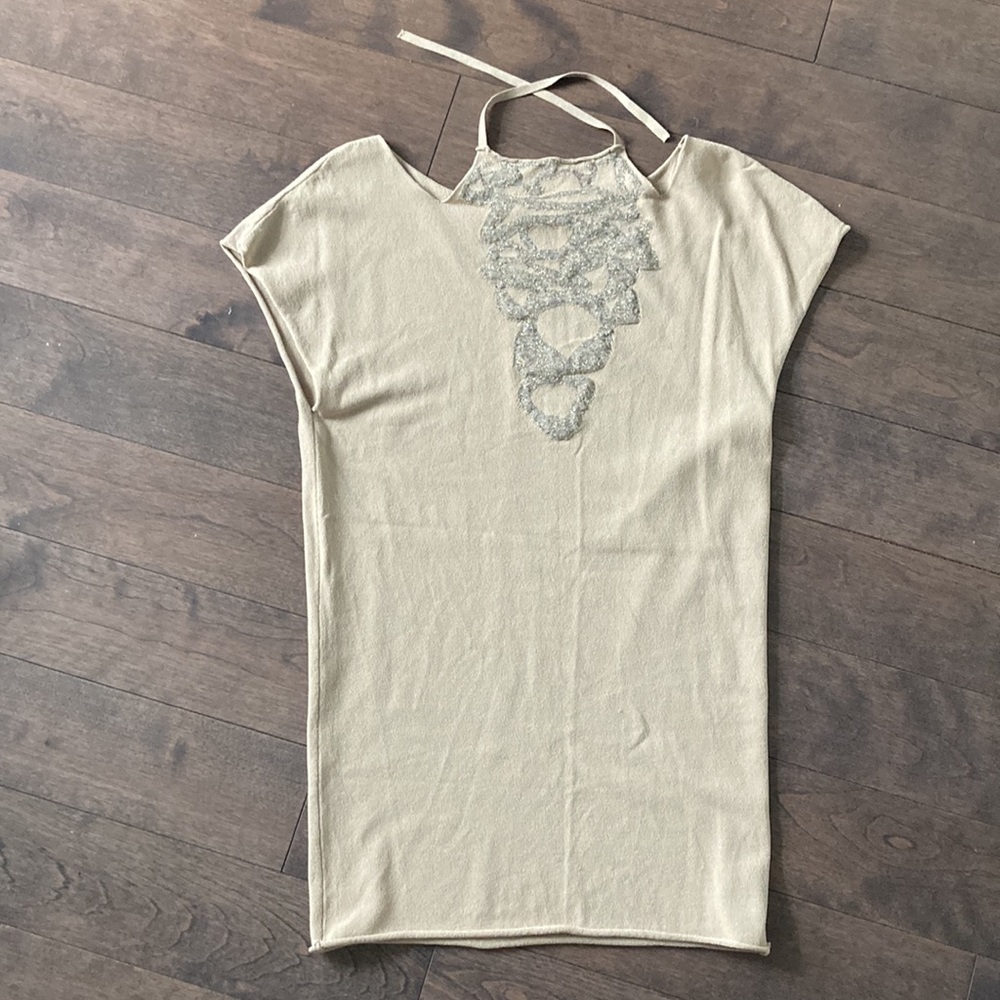 SARAH PACINI metallic choker minidress / tunic one size